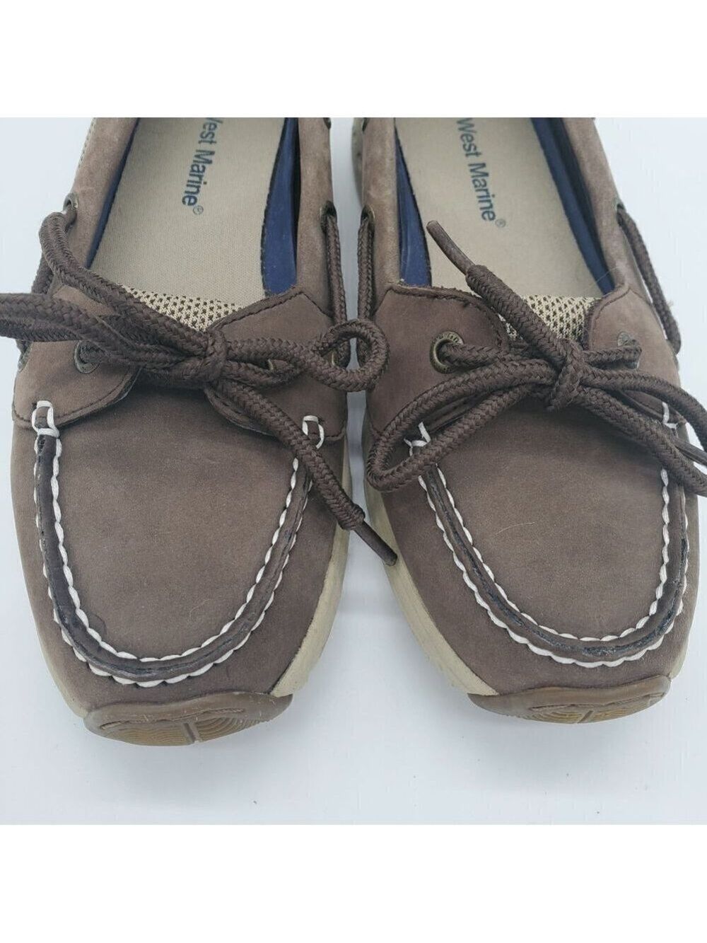 sperry West Marine Performance Low Boat Shoes Brown Leather Size 6.5 M - Picture 3 of 8